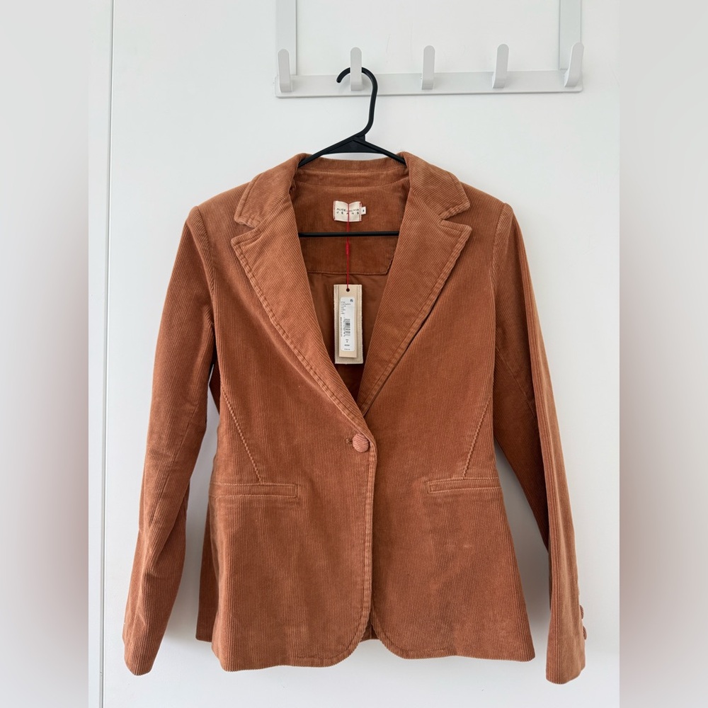 NWT Alice + Olivia Women's Macey Corduroy Fitted Blazer Camel Size6